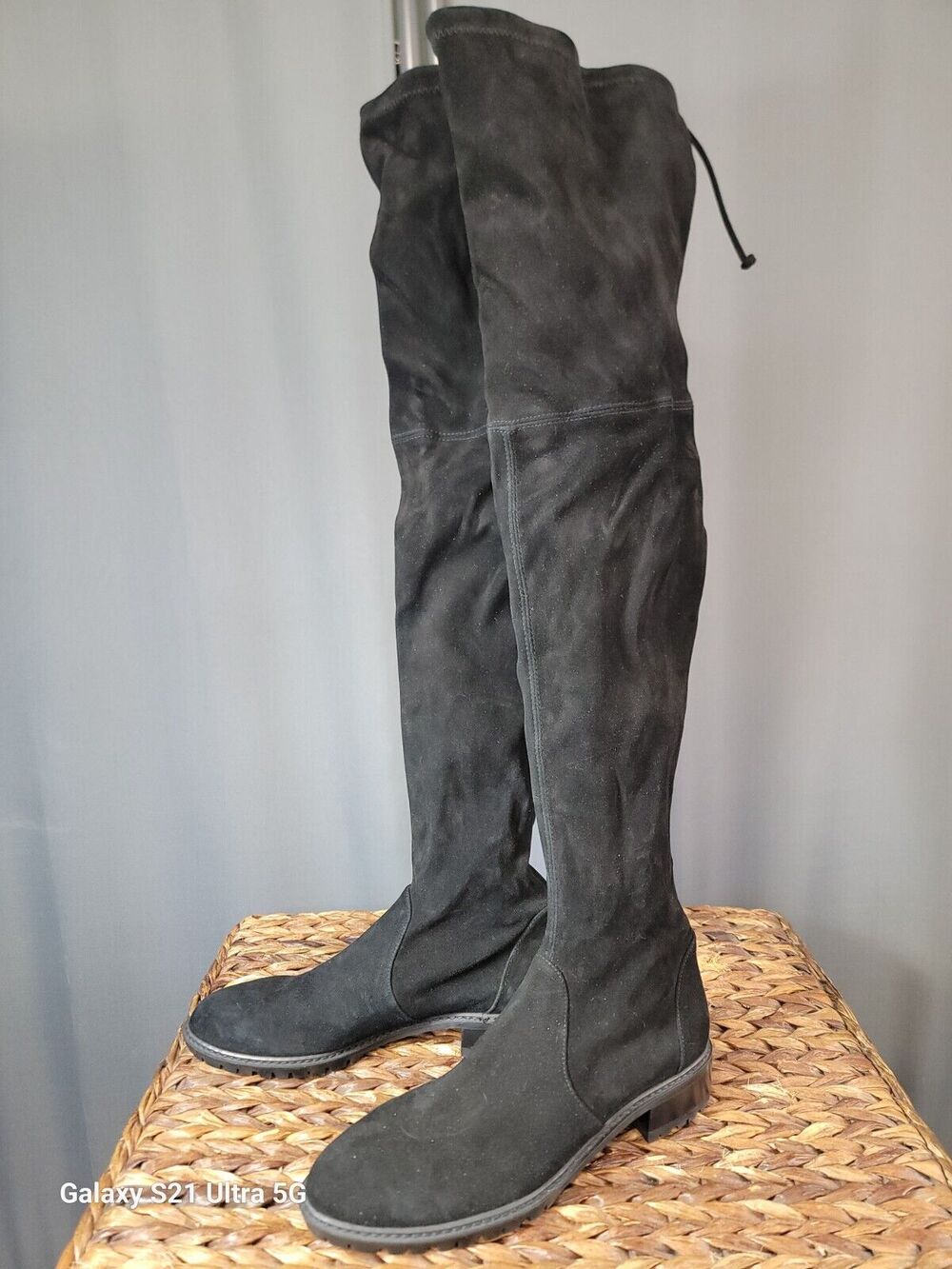 Stuart Weitzman Womans Boots Suede Black Thigh High Sz 8.5 $795